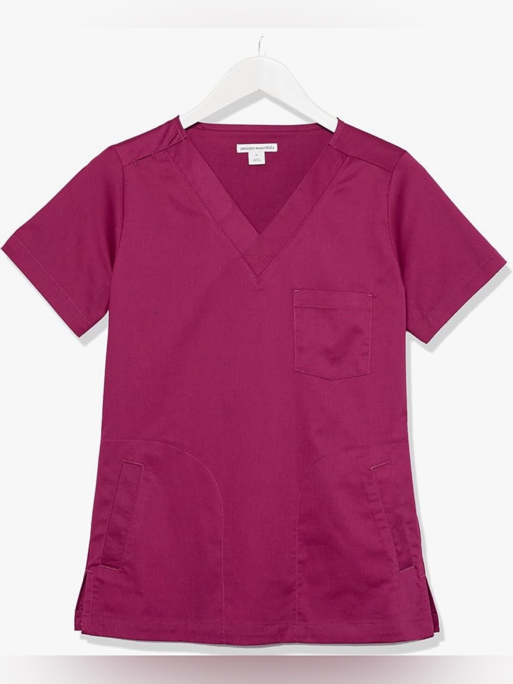 3-Amazon Essentials Berry V-Neck Scrub Tops